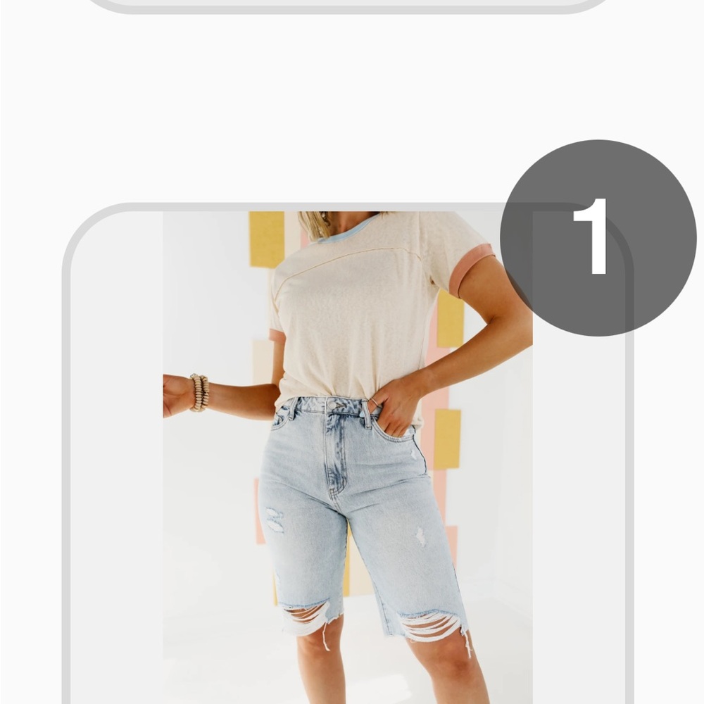 Distressed Light Blue Women's Bermuda Jean shorts